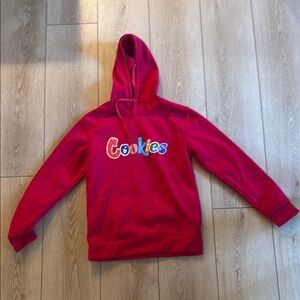 Red 'Cookies' Logo Hooded Pullover Sweatshirt